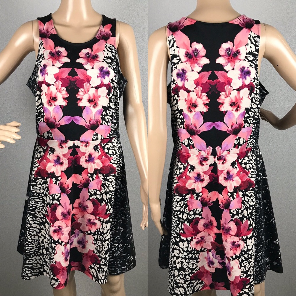 H&M floral A-line dress sz L